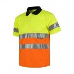Polo alta visibilidad naranja y amarillo