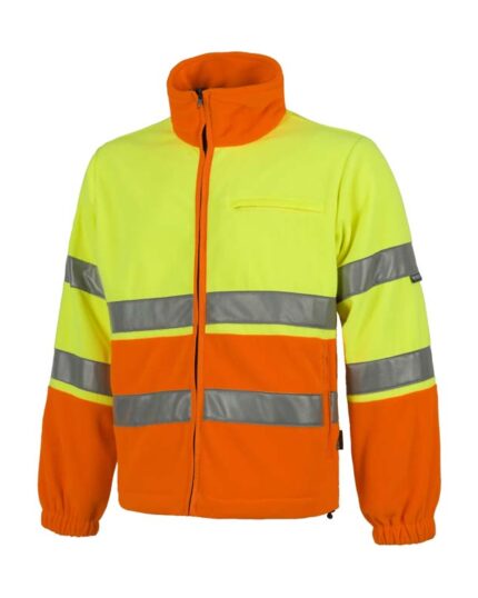 Chaqueta polar alta visibilidad amarillo naranja reflectante