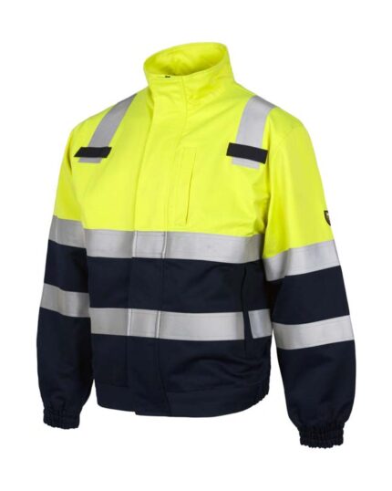 Chaqueta ignifuga soldador antitestática y arco eléctrico alta visibilidad