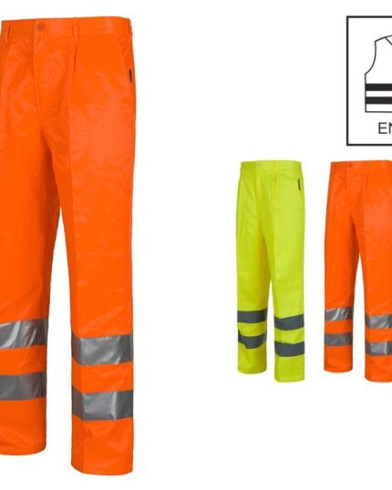 pantalón alta visibilidad amarillo o naranja cintas reflectantes