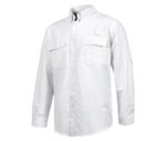 camisa laboral con rejilla traspirable blanca