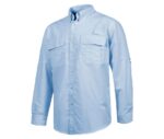 camisa laboral con rejilla traspirable azul