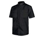 camisa laboral con rejilla traspirable negra