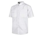 camisa laboral con rejilla traspirable blanca