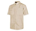 camisa laboral con rejilla traspirable beig