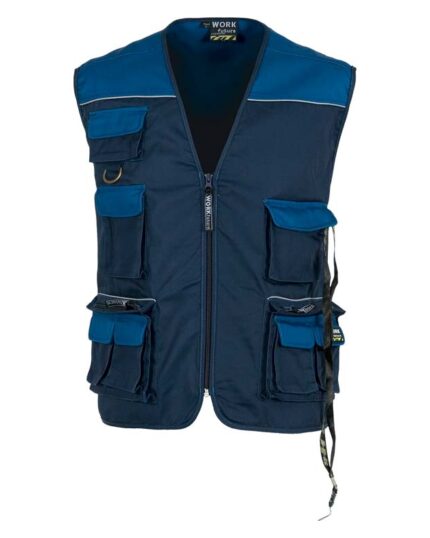 Chaleco tipo safari bicolor vivos reflectantes WF1854