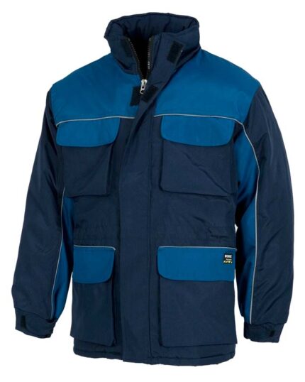 Parka acolchada impermeable con capucha y vivos reflectantes WF1858