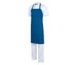 Delantal con peto color azul