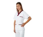 casaca sanitaria pijama enfermería cuello AV algodón
