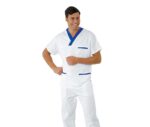 casaca sanitaria pijama enfermería cuello AV algodón