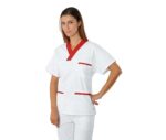 casaca sanitaria pijama enfermería cuello AV algodón