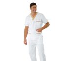 casaca sanitaria pijama enfermería cuello AV algodón