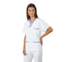 casaca sanitaria pijama enfermería cuello AV algodón