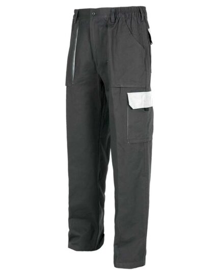 Pantalón multibolsillos gris laboral alta resistencia