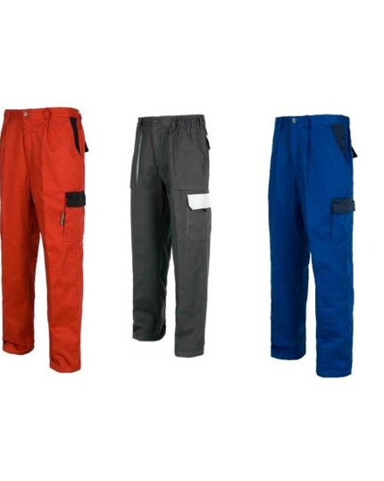 pantalon trabajo rojo gris azul