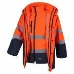 Parka de trabajo desmontable para hombre o mujer alta visibilidad reflectante Softshell WorkTeam