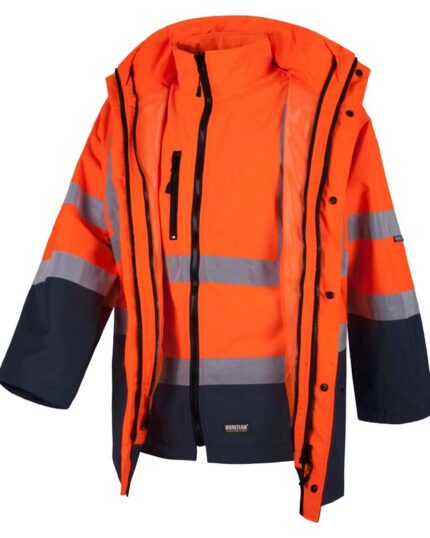 Parka de trabajo desmontable para hombre o mujer alta visibilidad reflectante Softshell WorkTeam