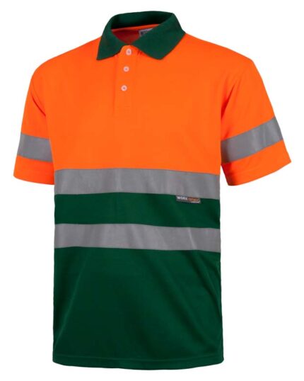 polo alta visibilidad naranja verde