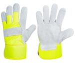 guantes serraje alta visibilidad amarillo gris