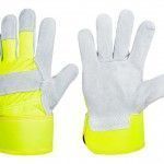 guantes serraje alta visibilidad amarillo gris