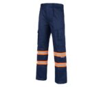 pantalón azul reflectante naranja