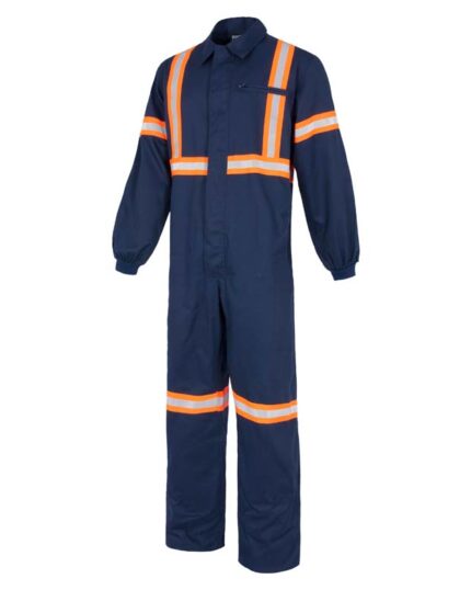 buzo laboral azul reflectante naranja