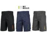 Pantalón bermuda multibolsillos combinado AV para uso laboral sin elásticos en cintura