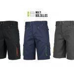 Pantalón bermuda multibolsillos combinado AV para uso laboral sin elásticos en cintura
