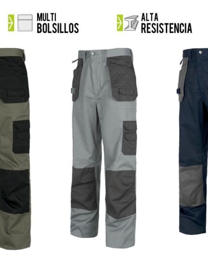 Pantalón de trabajo multibolsillos alta resistencia