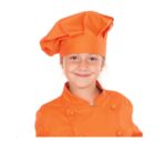 gorro infantil colores cocinero chef niños y niñas naranja