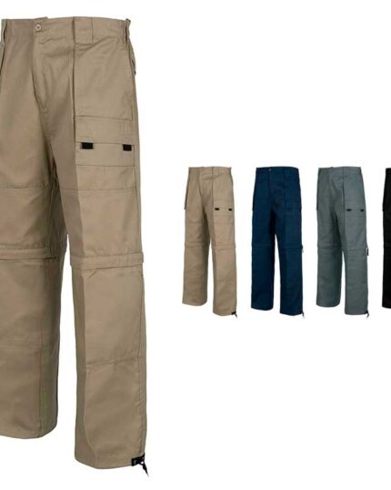pantalón de trabajo mulibolsillos desmontable largo corto
