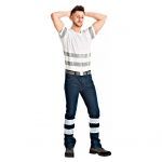 pantalón vaquero azul jeans laboral reflectante