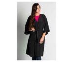 bata clienta peluquería kimono negro poliéster
