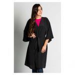bata clienta peluquería kimono negro poliéster