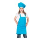 delantal con peto infantil azul turquesa