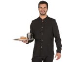 chaqueta camarero, conserje y portero negra cuello mao