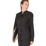 chaqueta coreana negra mujer botones dorados
