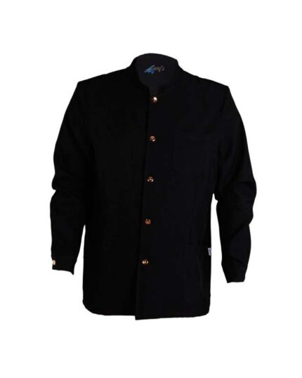 chaqueta coreana negra camarero hombre botones dorados