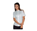 ropa de trabajo camisa blanca mujer joven camarera recepcionista