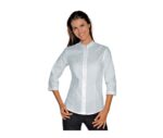 ropa de trabajo camisa mujer joven camarera recepcionista blanca