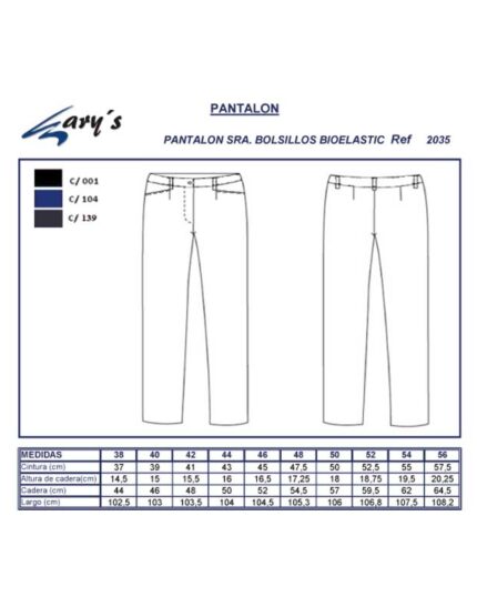 pantalón de trabajo mujer elástico