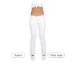 Pantalón Elástico Señora Con Bolsillos Corte Tejano Muy Cómodo 2038