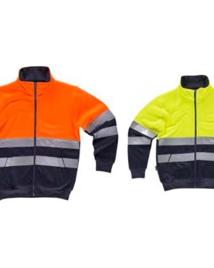 Sudadera de alta visibilidad con cierre de cremallera Workteam modelo C9037 - Ropa de trabajo segura y funcional para condiciones de baja visibilidad