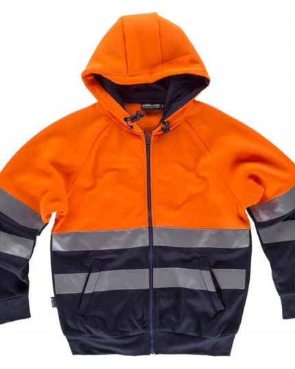 Sudadera de alta visibilidad con cierre de cremallera Workteam modelo C9036 - Ropa de trabajo segura y cómoda