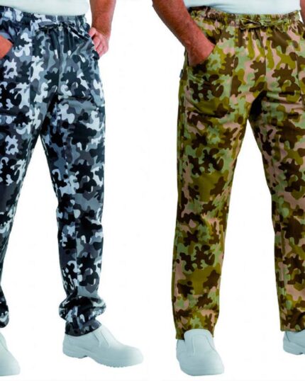 Pantalón de cocina estampado militar