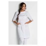 Bata blanca mujer farmacia elegante