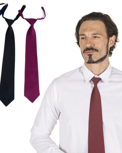 Corbata de camarero con goma de ajuste y nudo