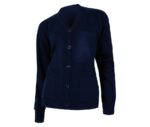 Chaqueta de punto mujer laboral cierre botones azul marino