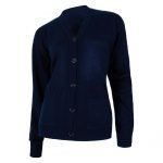 Chaqueta de punto mujer laboral cierre botones azul marino