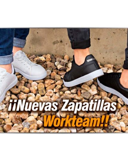 Zapatilla tipo tenis con cordones Workteam modelo P4003 negra - Calzado cómodo y resistente para trabajo y uso diario